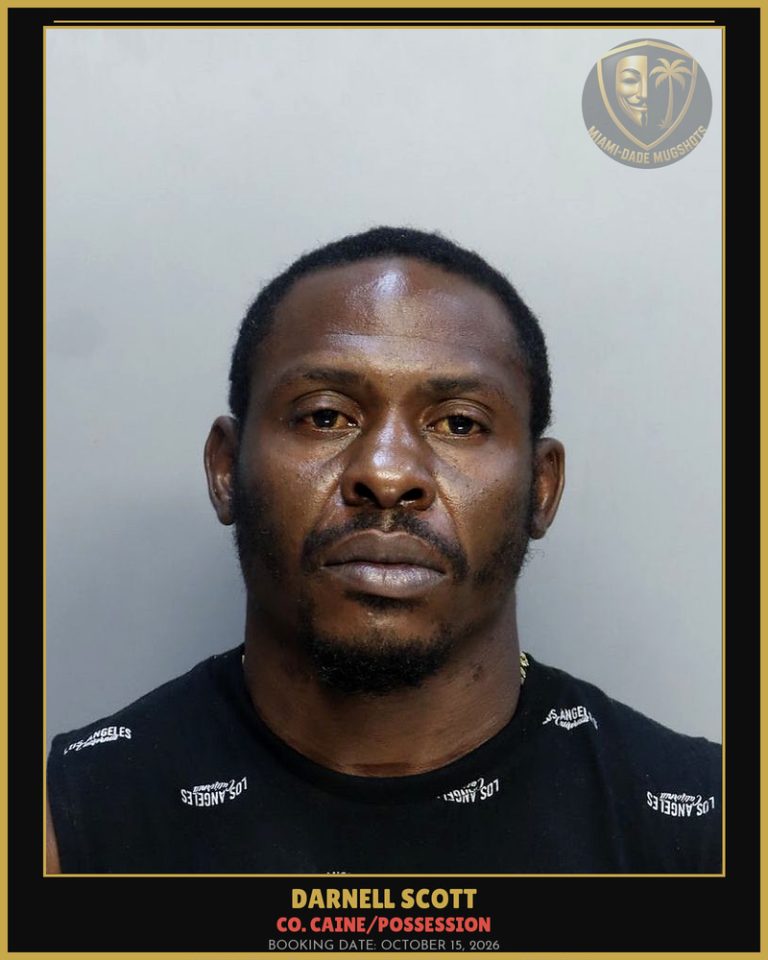 Scott Darnell Arrested – Co. Caine/POSSESSION – Miami-Dade County (October 15, 2026)