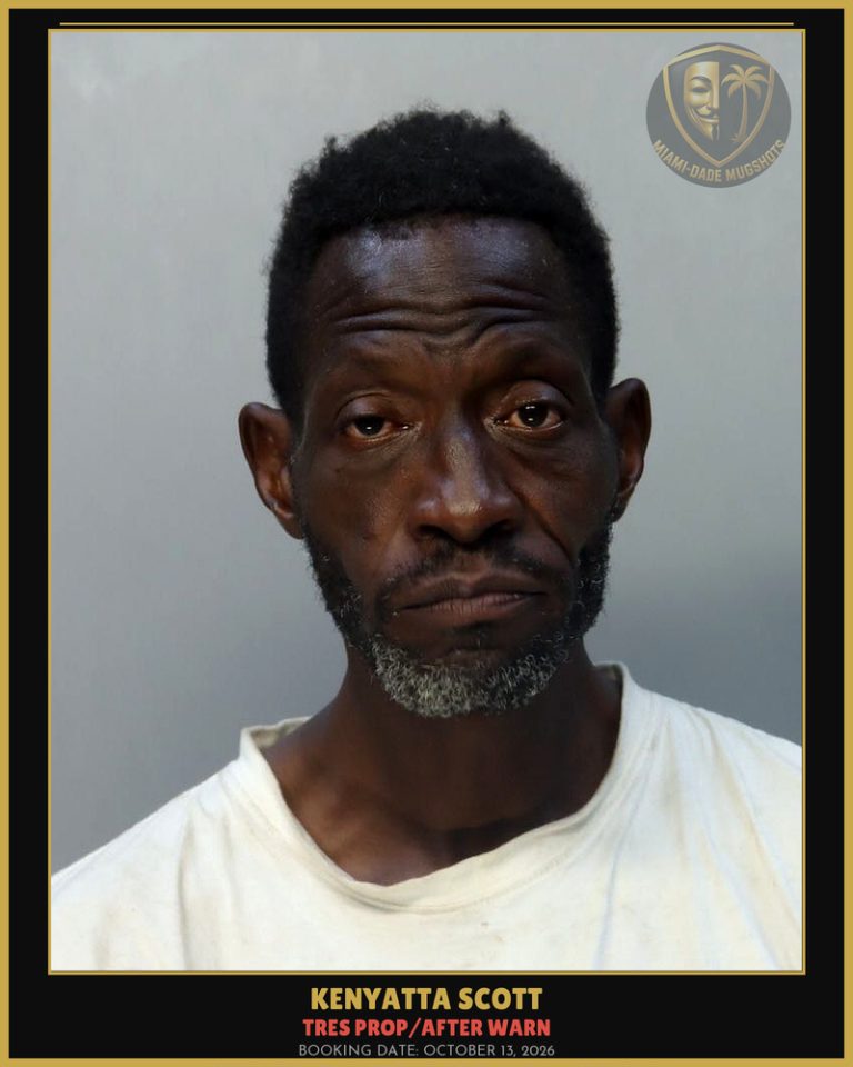 Scott Kenyatta Arrested – TRES PROP/AFTER WARN – Miami-Dade County (October 13, 2026)