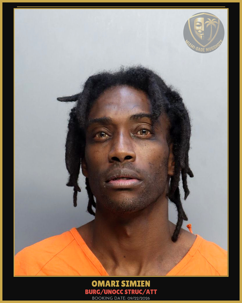 Simien Omari Ahkeem Arrested – Burg/Unocc Struc/Att – Miami-Dade County (Unknown)