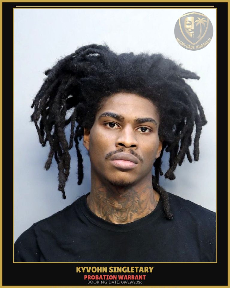Singletary Kyvohn  Audarius Arrested – PROBATION WARRANT – Miami-Dade County (Unknown)