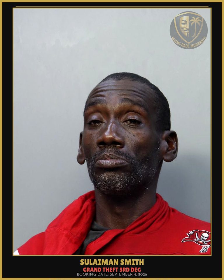 Smith Sulaiman Arrested – GRAND THEFT 3RD DEG – Miami-Dade County (September 4, 2026)