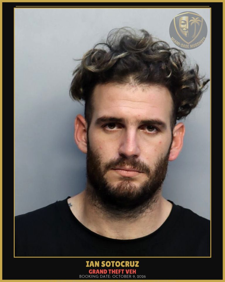 Sotocruz Ian Arrested – GRAND THEFT VEH – Miami-Dade County (October 9, 2026)
