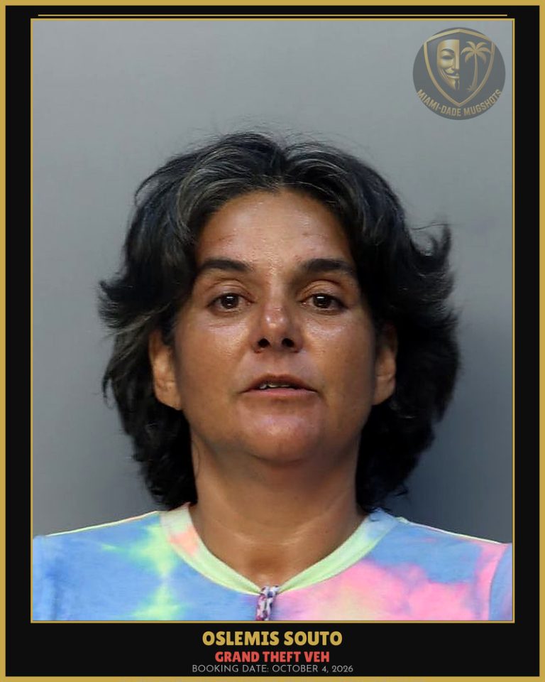 Souto Oslemis Arrested – GRAND THEFT VEH – Miami-Dade County (October 4, 2026)