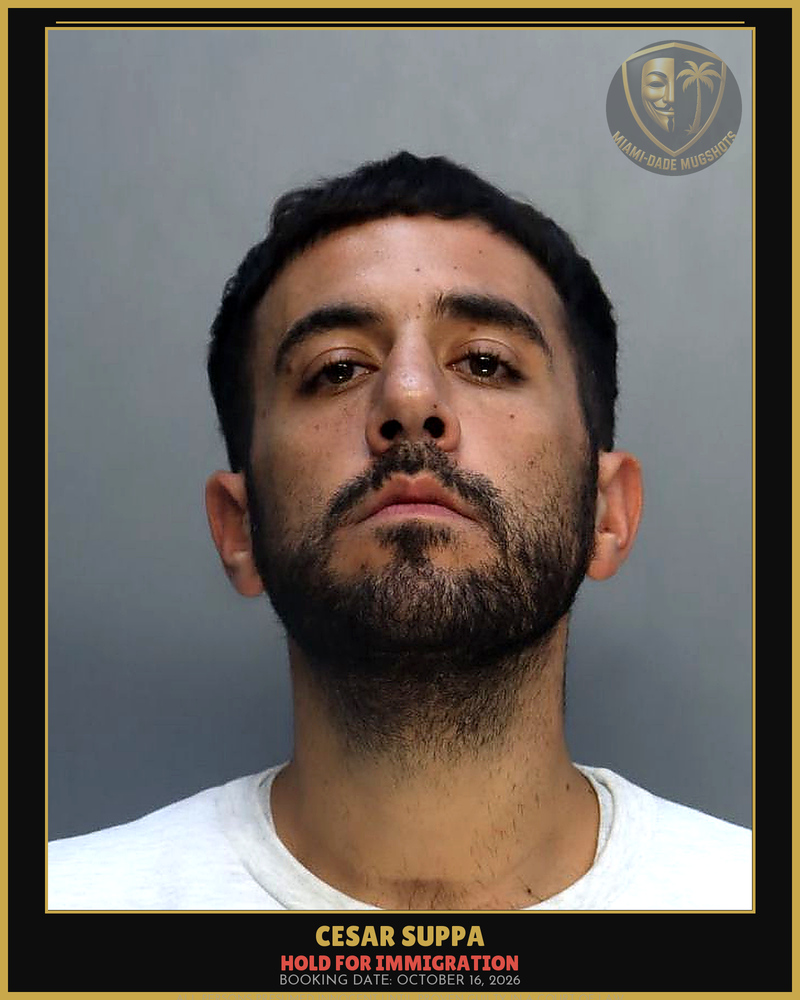 Suppa Cesar Arrested – Hold For Immigration – Miami-Dade County (October 16, 2026)