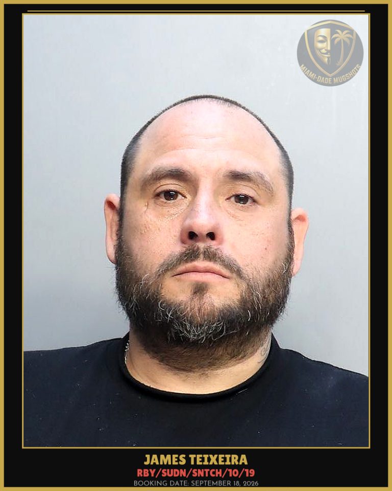 Teixeira James Arrested – RBY/SUDN/SNTCH/10/19 – Miami-Dade County (September 18, 2026)