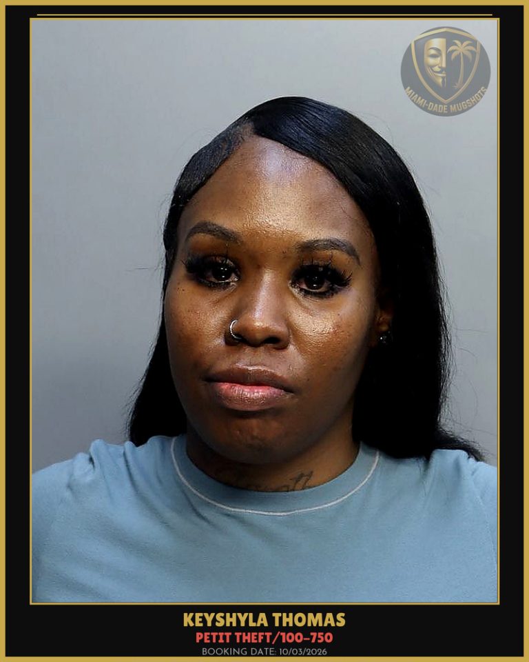 Thomas Keyshyla Arrested – PETIT THEFT/100-750 – Miami-Dade County (Unknown)