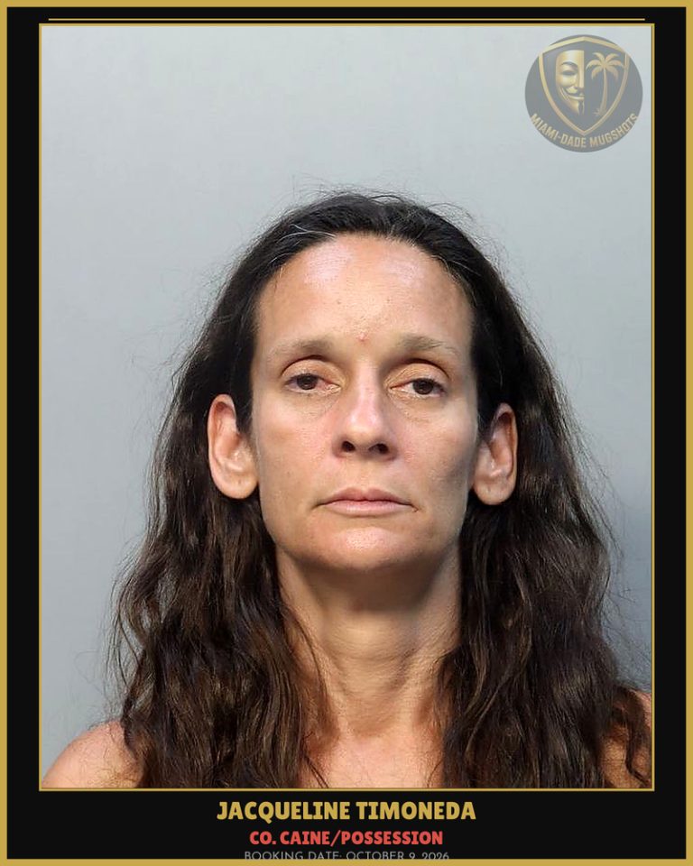 Timoneda Jacqueline Arrested – Co. Caine/POSSESSION – Miami-Dade County (October 9, 2026)