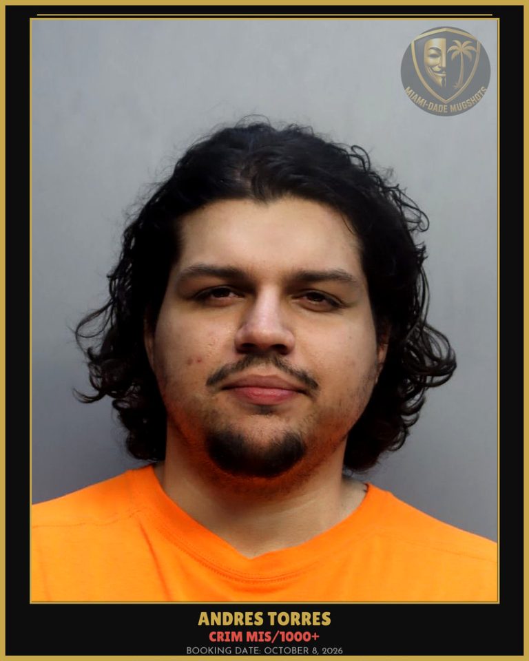 Torres Andres  Sebastian Arrested – CRIM MIS/1000+ – Miami-Dade County (October 8, 2026)