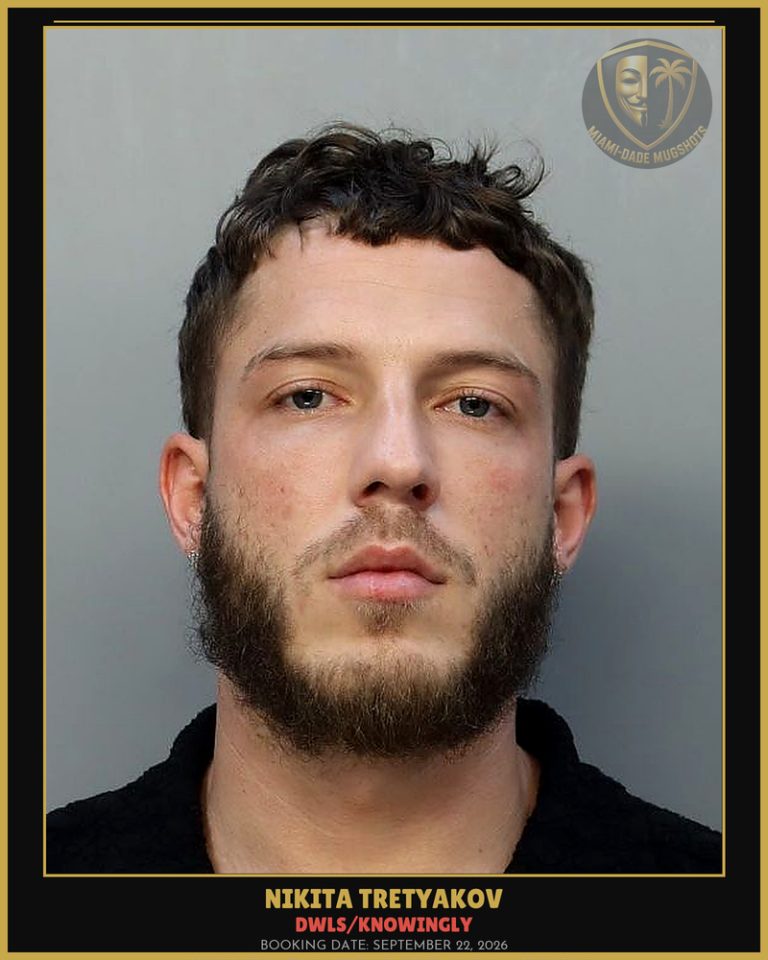 Tretyakov Nikita Arrested – DWLS/KNOWINGLY – Miami-Dade County (September 22, 2026)