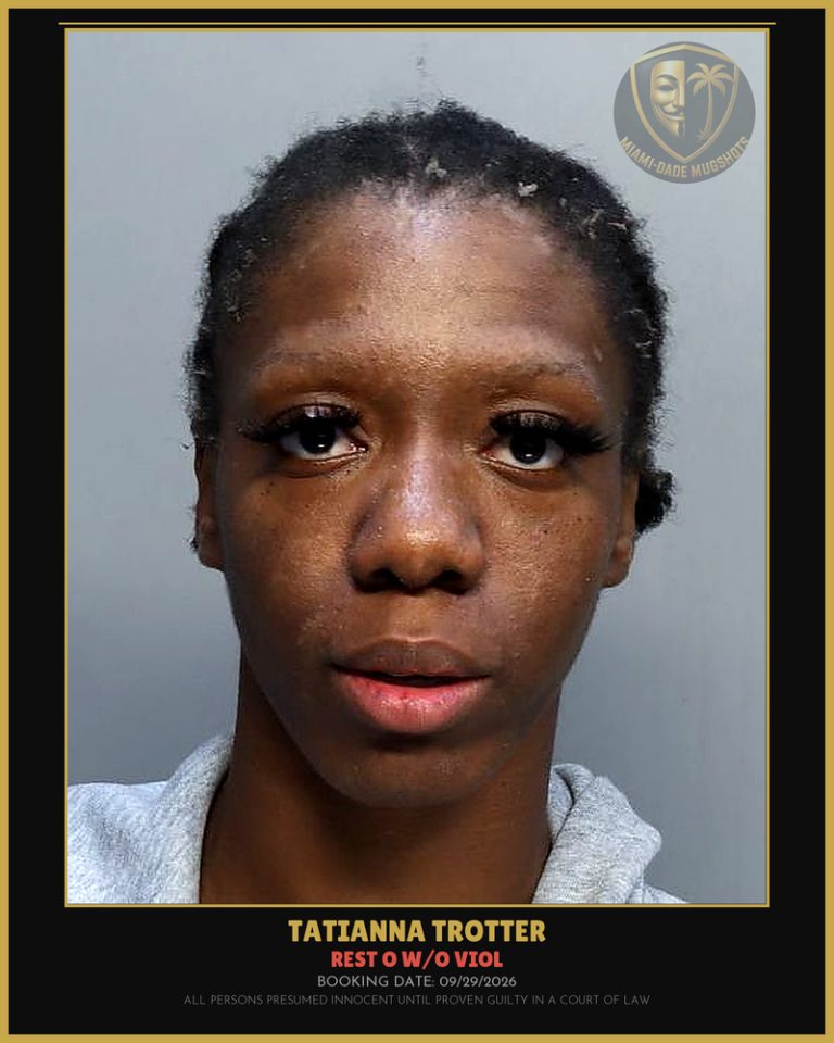 Trotter Tatianna Nichelle Arrested – REST O W/O VIOL – Miami-Dade County (Unknown)