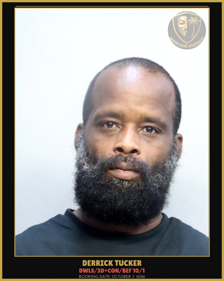Tucker Derrick  Maurice Arrested – DWLS/3D+CON/BEF 10/1 – Miami-Dade County (October 7, 2026)