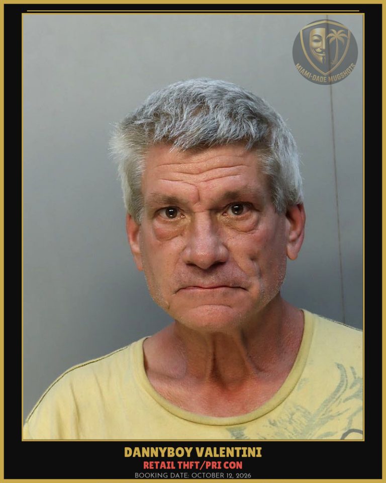 Valentini Dannyboy Arrested – RETAIL THFT/PRI CON – Miami-Dade County (October 12, 2026)
