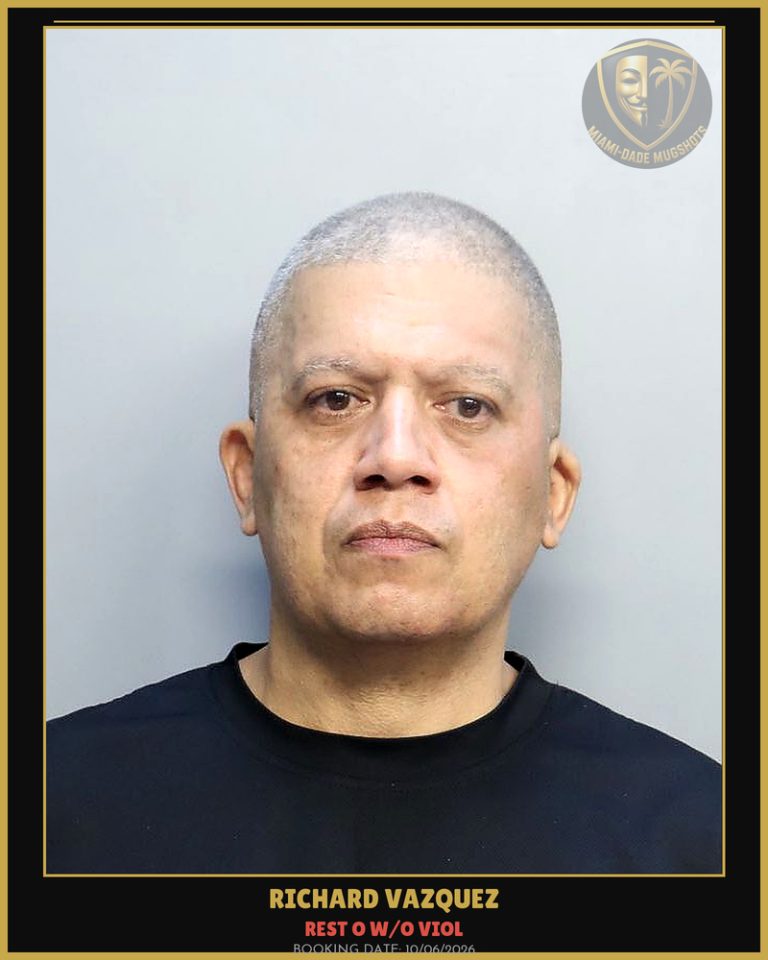 Vazquez Richard Arrested – REST O W/O VIOL – Miami-Dade County (Unknown)
