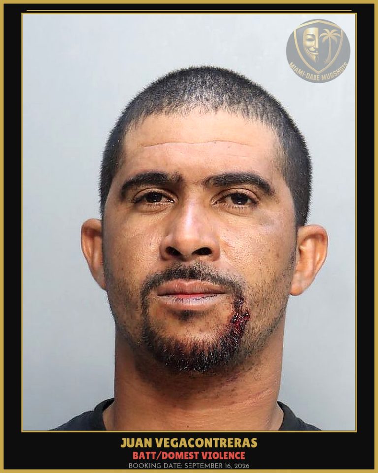 Vegacontreras Juan Carlos Arrested – BATT/DOMEST VIOLENCE – Miami-Dade County (September 16, 2026)