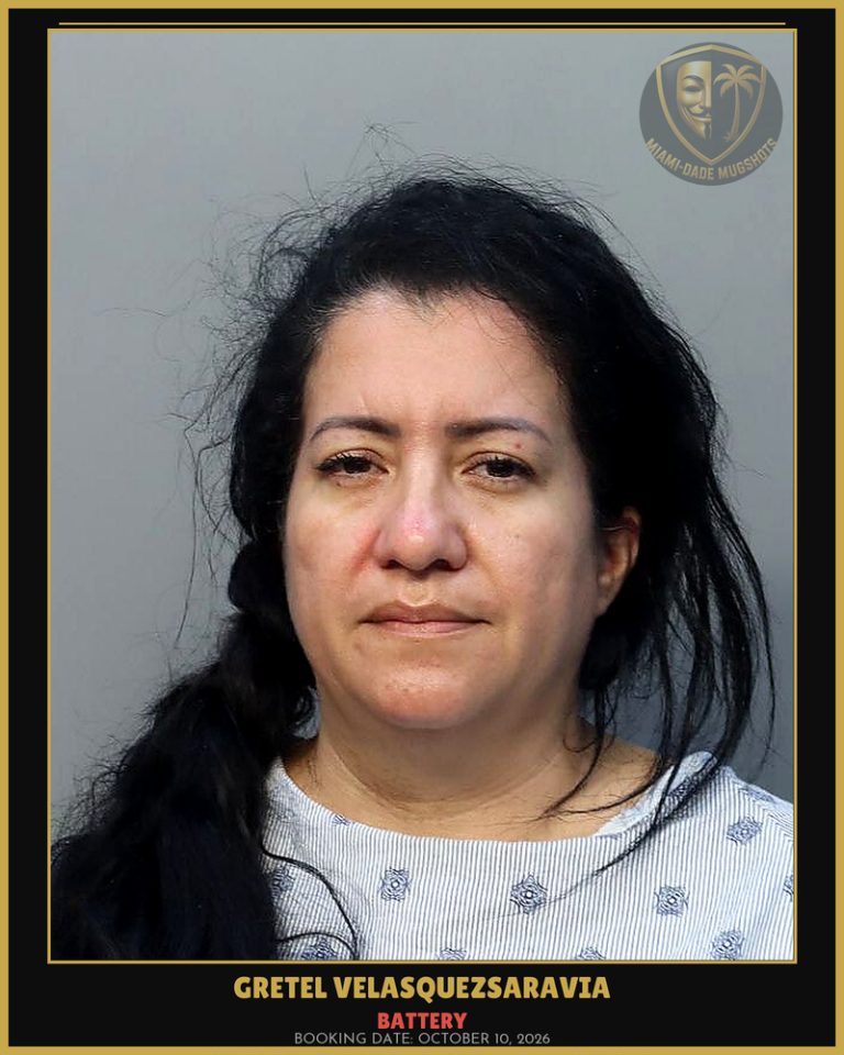 Velasquezsaravia Gretel  Carolina Arrested – BATTERY – Miami-Dade County (October 10, 2026)