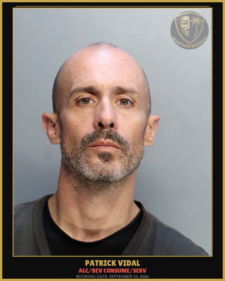 Vidal Patrick Quinton Arrested – ALC/BEV CONSUME/SERV – Miami-Dade County (September 23, 2026)