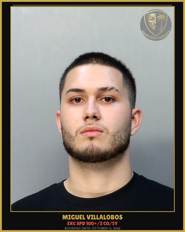 Villalobos Miguel  Angel Arrested – EXC SPD 100+/2 CO/5Y – Miami-Dade County (October 13, 2026)