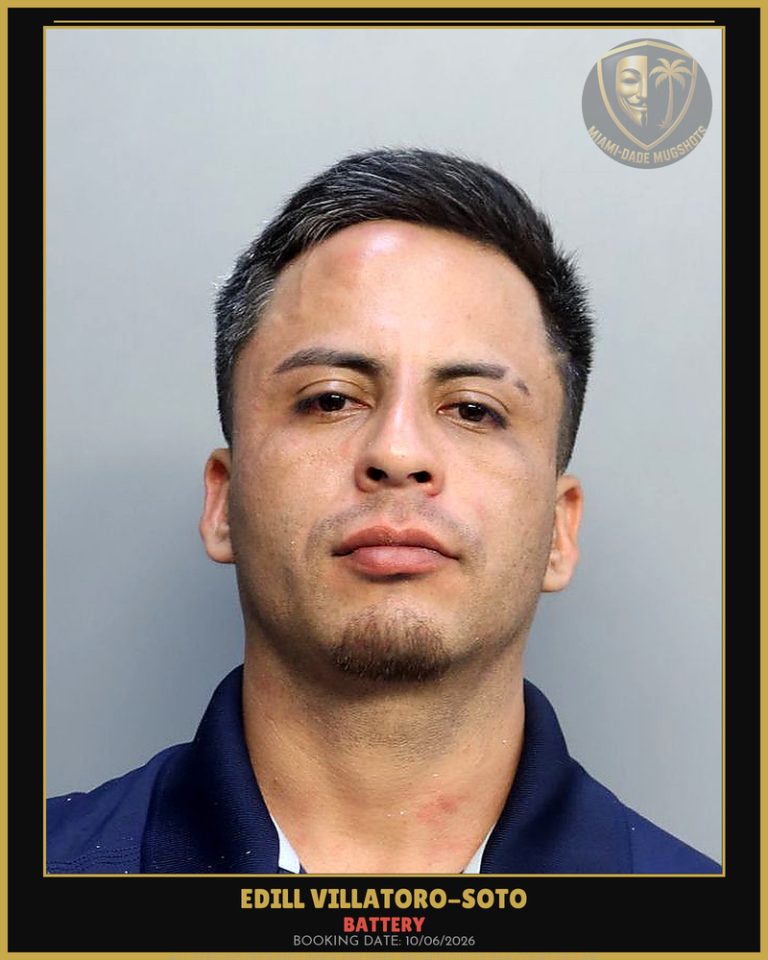 Villatoro-Soto Edill  Romario Arrested – BATTERY – Miami-Dade County (Unknown)