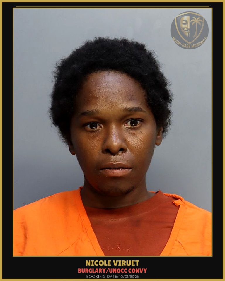 Viruet Nicole Arrested – BURGLARY/UNOCC CONVY – Miami-Dade County (Unknown)