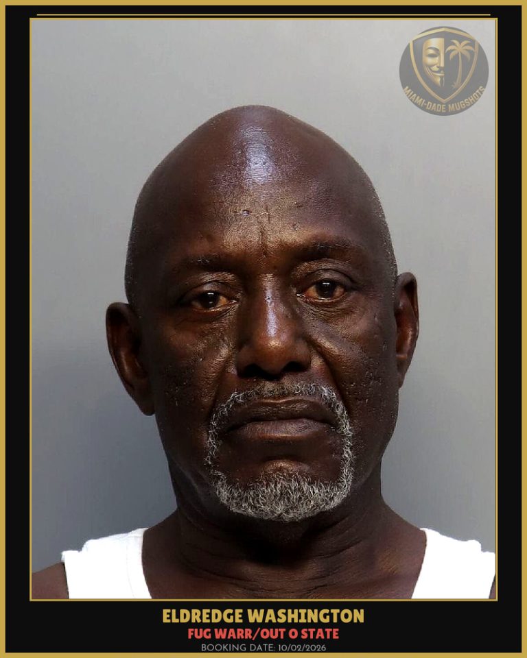 Washington Eldredge Arrested – FUG WARR/OUT O STATE – Miami-Dade County (Unknown)