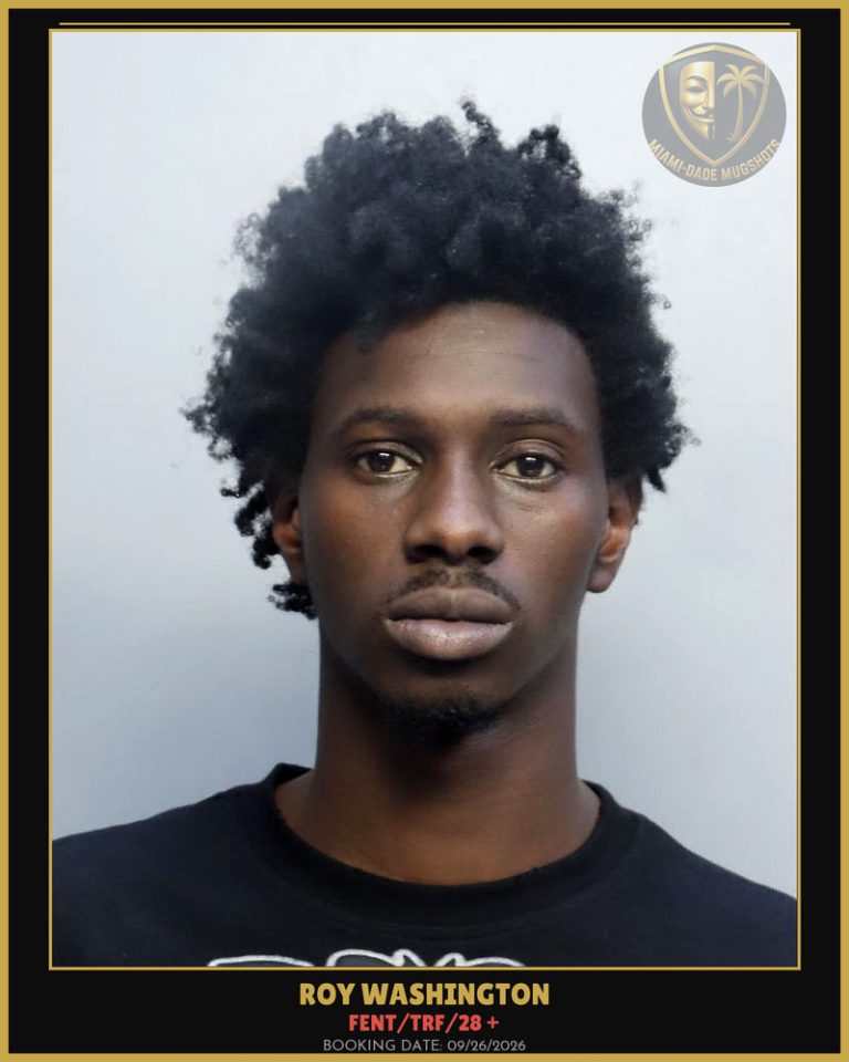 Washington Roy  Vincent Arrested – Fent/TRF/28 + – Miami-Dade County (Unknown)