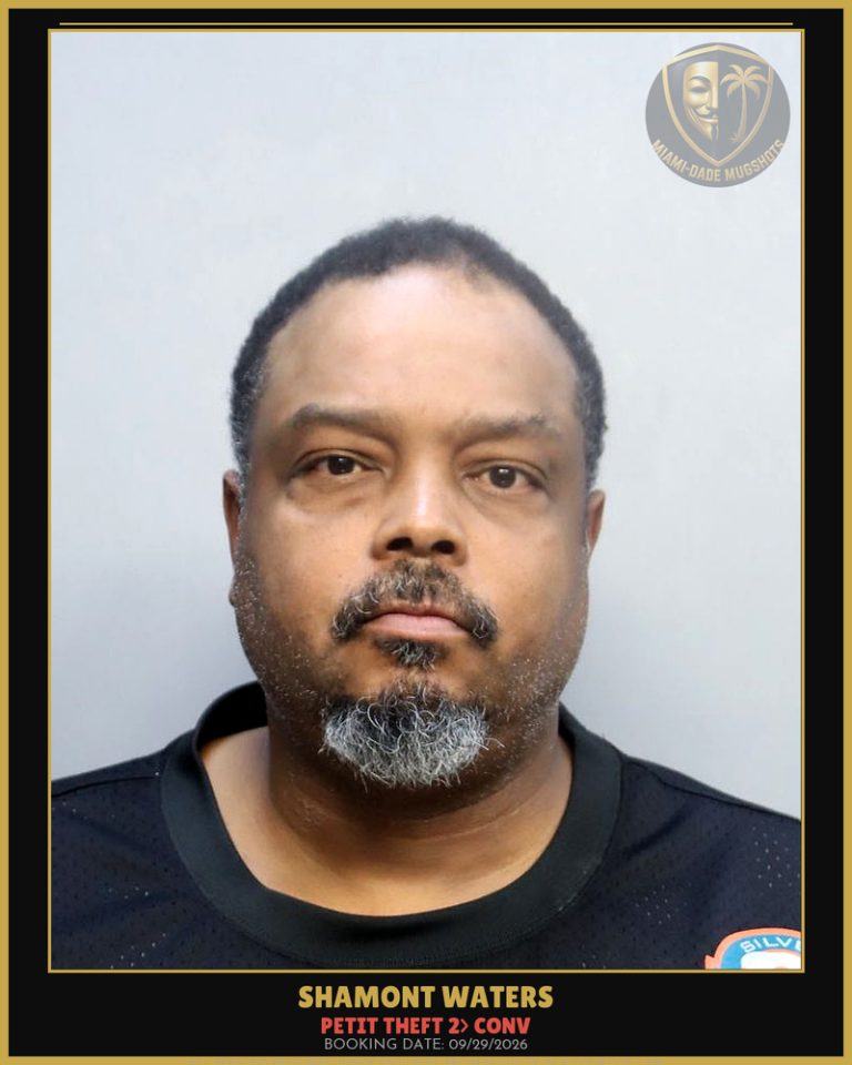 Waters Shamont Matthew Arrested – PETIT THEFT 2> CONV – Miami-Dade County (Unknown)