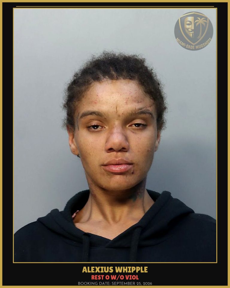 Whipple Alexius Arrested – REST O W/O VIOL – Miami-Dade County (September 25, 2026)