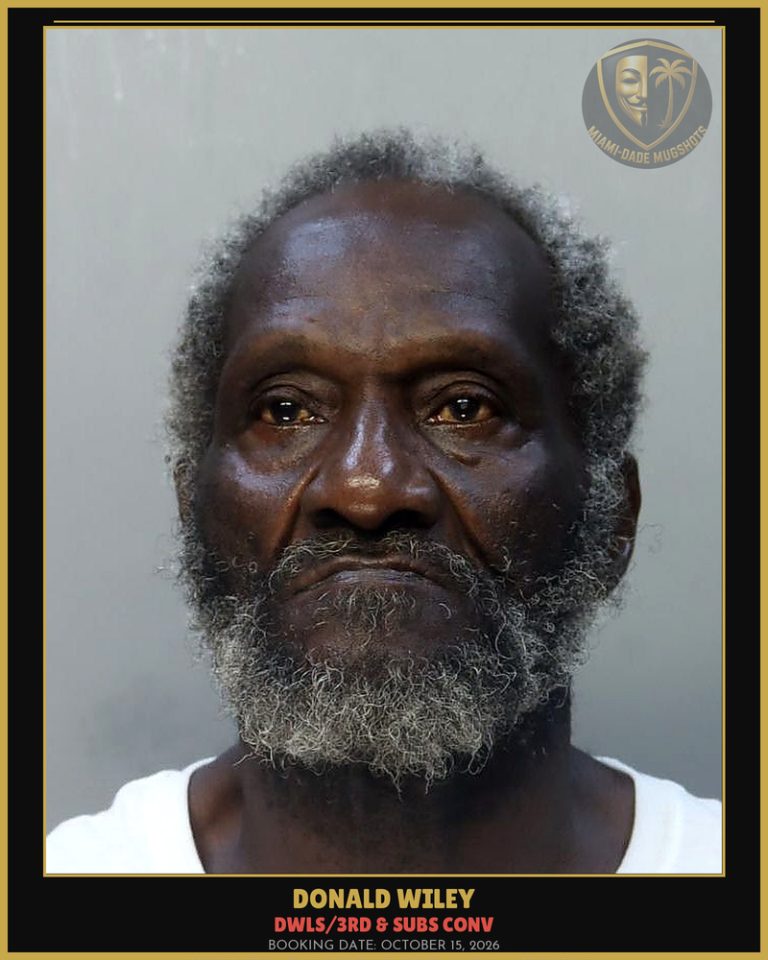 Wiley Donald Arrested – DWLS/3RD & SUBS CONV – Miami-Dade County (October 15, 2026)