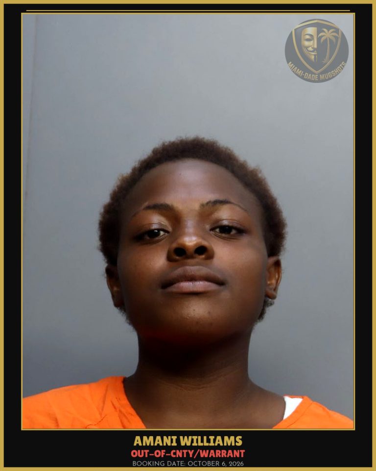Williams Amani  Nicole Arrested – OUT-OF-CNTY/WARRANT – Miami-Dade County (October 6, 2026)