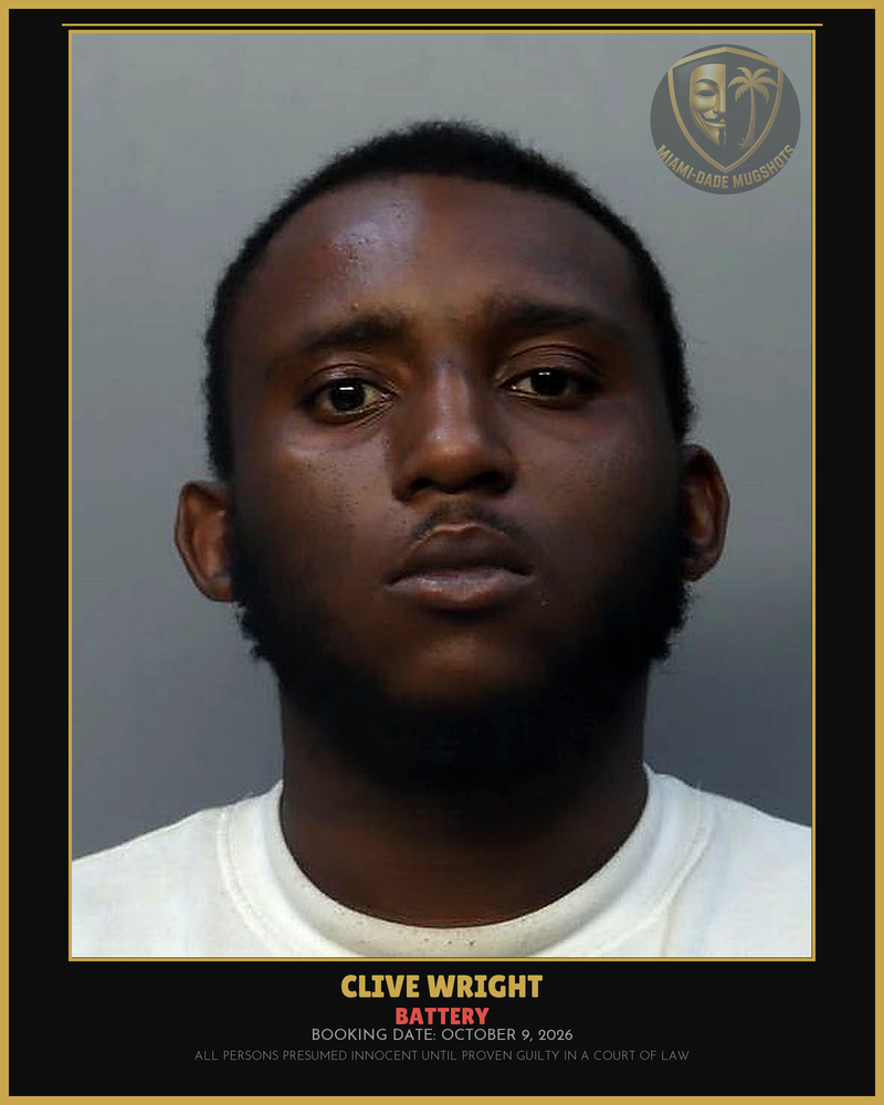 Wright Clive Anthony Arrested – Battery – Miami-Dade County (October 9, 2026)