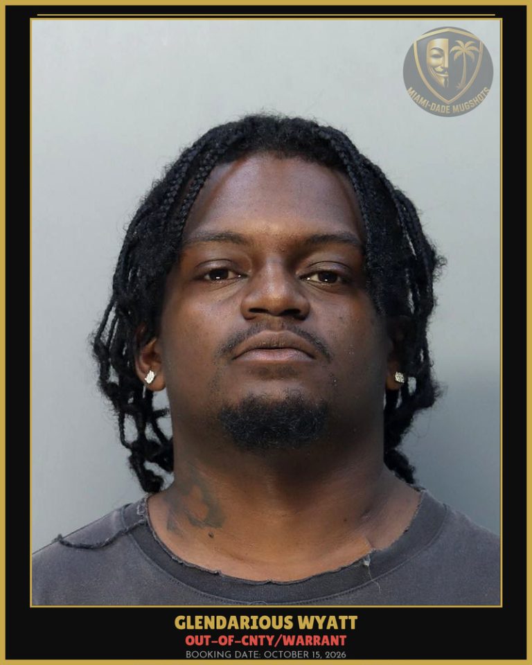 Wyatt Glendarious   Akeem Arrested – OUT-OF-CNTY/WARRANT – Miami-Dade County (October 15, 2026)