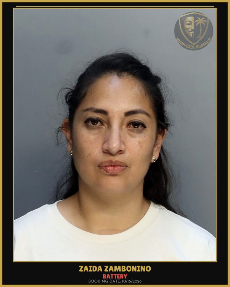 Zambonino Zaida  Anabeli Arrested – BATTERY – Miami-Dade County (Unknown)
