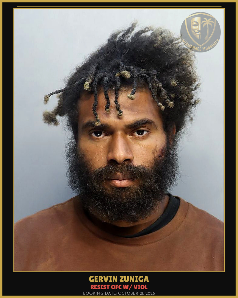 Zuniga Gervin Arrested – Resist Ofc W/ Viol – Miami-Dade County (October 21, 2026)